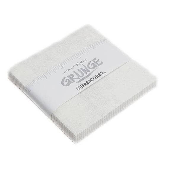 Grunge White Paper Charm Pack - Moda 30150PP-101, 42 - 5" Fabric Squares - White Pre-Cut Fabric Squares
