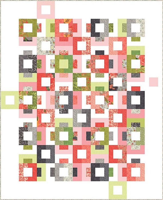 Blockstep Quilt Pattern - Robin Pickens RPQP-BS104, Jelly Roll Quilt Pattern - Fat Quarter Friendly Quilt Pattern - Modern Quilt Pattern