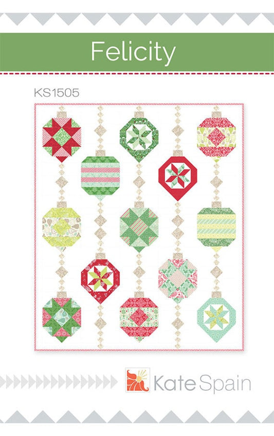 Felicity Quilt Pattern - Kate Spain KS1505, Christmas Ornament Quilt Pattern - Modern Christmas Quilt Pattern