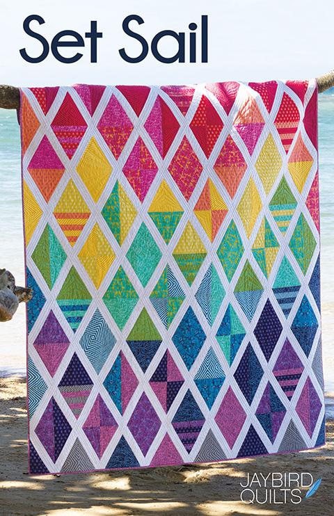 Set Sail Quilt Pattern - Jaybird Quilts JBQ-164, Fat Quarter Friendly Quilt Pattern, Modern Triangle Quilt Pattern