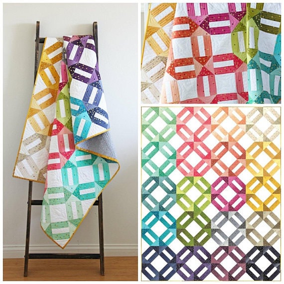 Ombre Weave Quilt Pattern - V and Co VC1251, Modern Quilt Pattern - Jelly Roll Friendly Quilt Pattern