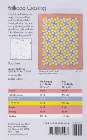 Railroad Crossing Quilt Pattern - Eleanor Burns Quilt in a Day 1248, Modern Quilt Pattern, Strip Quilt Pattern, Wonky Ruler Pattern