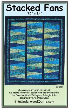 Stacked Fans Quilt Pattern - Erin Underwood Quilts EUQ109, Triangle Quilt Pattern, Lap Quilt Pattern, Easy Quilt Pattern