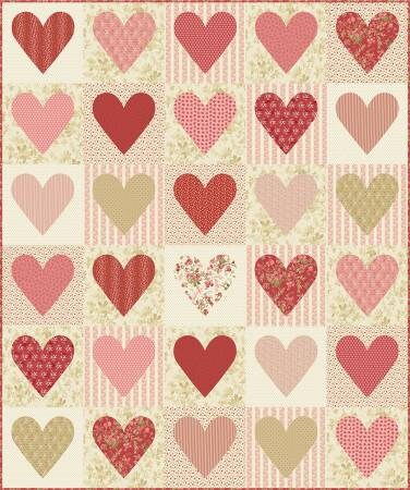 Sweetheart Quilt Pattern - Edyta Sitar Laundry Basket Quilts LBQ-0446-P, Heart Applique Quilt Pattern - Valentine Quilt Pattern