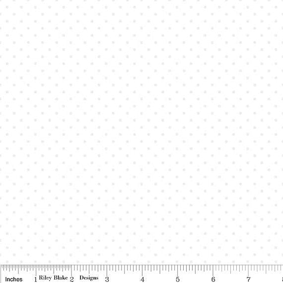 Swiss Dots White on White Fabric - Riley Blake Designs C790-150, White on White Tonal, White Tonal Fabric, White Blender Fabric, By the Yard