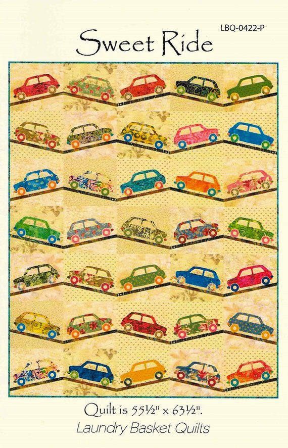 Sweet Ride Car Quilt Pattern - Laundry Basket Quilts - LBQ-0422-P, Car Applique Quilt Pattern - Automobile Applique Pattern