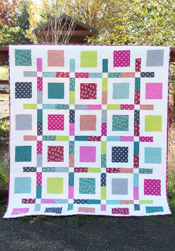 Boxed Up Quilt Pattern - Cluck Cluck Sew 175, Fat Quarter Friendly and Layer Cake Friendly Quilt Pattern in Four Sizes