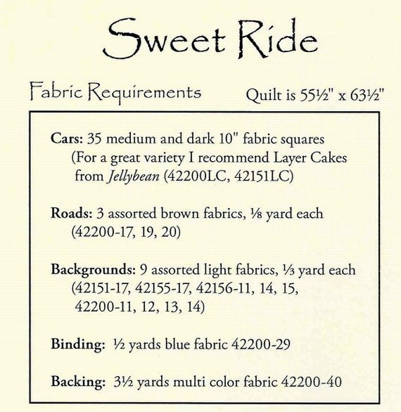 Sweet Ride Car Quilt Pattern - Laundry Basket Quilts - LBQ-0422-P, Car Applique Quilt Pattern - Automobile Applique Pattern
