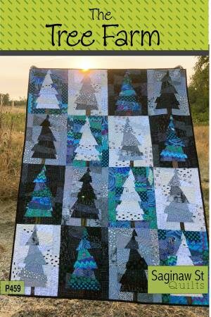The Tree Farm Quilt Pattern - Saginaw St Quilts SSQ459, Tree Quilt Pattern - Christmas Tree Quilt Pattern - Spider Web Ruler Quilt Pattern
