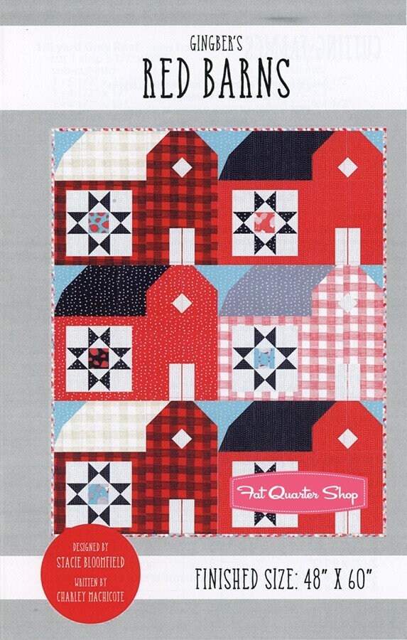 Red Barns Quilt Pattern - Gingiber G020, Farm Fresh Quilt Pattern - Barn Quilt Pattern - Farm Quilt Pattern