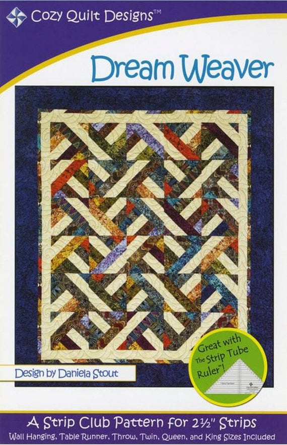 Dream Weaver Quilt Pattern - Cozy Quilt Designs CQD01015, Jelly Roll Quilt Pattern, Strip Tube Ruler Pattern