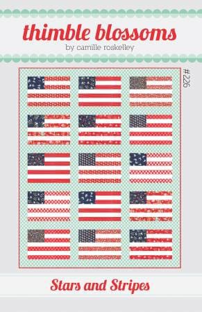 Stars and Stripes Quilt Pattern - Thimble Blossoms 226, Patriotic Quilt Pattern - American Flag Quilt Pattern - Americana Quilt Pattern