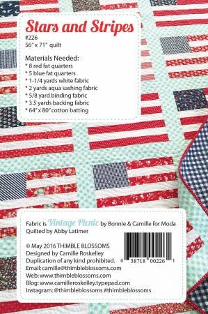 Stars and Stripes Quilt Pattern - Thimble Blossoms 226, Patriotic Quilt Pattern - American Flag Quilt Pattern - Americana Quilt Pattern