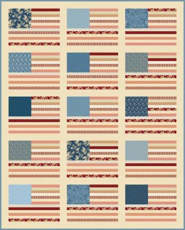 Made in USA Quilt Pattern - Laundry Basket Quilts LBQ-0655-P, Patriotic Quilt Pattern, American Flag Quilt Pattern, Americana Quilt Pattern