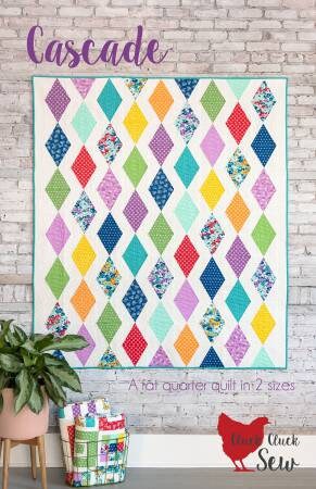 Cascade Quilt Pattern - Cluck Cluck Sew 170, Fat Quarter Friendly Quilt Pattern in Two Sizes, Diamond Quilt Pattern, Easy Quilt Pattern