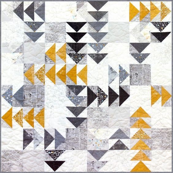 Twisted Geese Quilt Pattern by Zen Chic ZC-TWQP, Flying Geese Quilt Pattern - Modern Quilt Pattern - Layer Cake Friendly Quilt Pattern