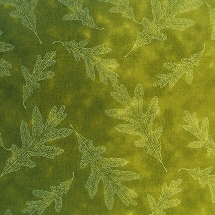 Giving Thanks Green Ombre Leaves Fabric - Robert Kaufman 18399-7, Green Leaves Fabric, Green Blender Fabric, Green Tonal Fabric By the Yard