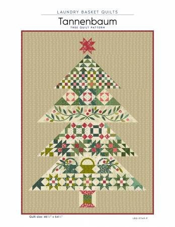 Tannenbaum Tree Quilt Pattern - Laundry Basket Quilts LBQ-0745-P, Christmas Tree Quilt Pattern, Applique Christmas Tree Pattern