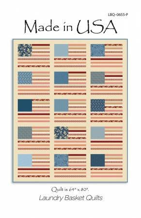 Made in USA Quilt Pattern - Laundry Basket Quilts LBQ-0655-P, Patriotic Quilt Pattern, American Flag Quilt Pattern, Americana Quilt Pattern