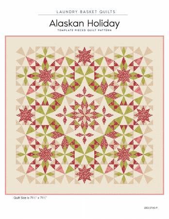 Alaskan Holiday Quilt Pattern - Laundry Basket Quilts LBQ-0740-P, Christmas Star Quilt Pattern, Fat Quarter Fat Eighth Friendly