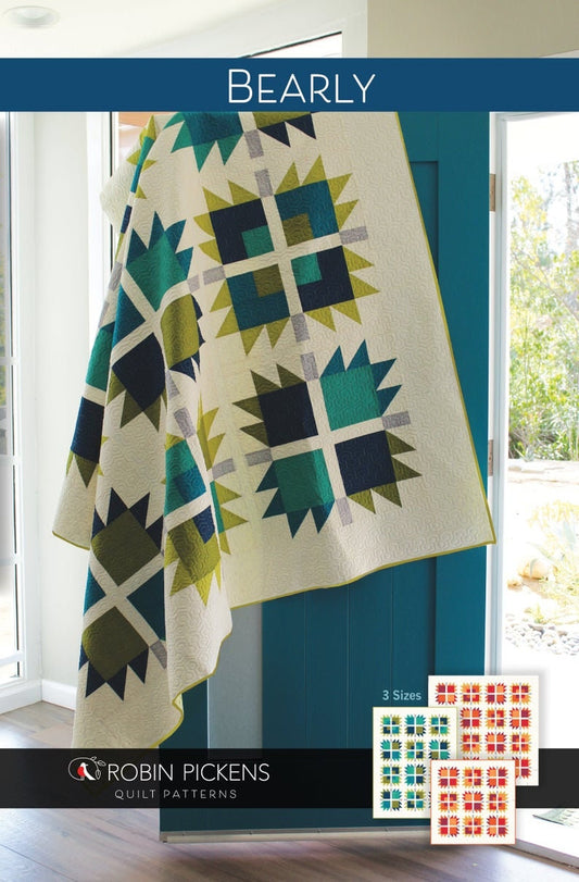 Bearly Quilt Pattern - Robin Pickens RPQP-B127, Bear Paw Quilt Pattern in Three Sizes - Modern Bear Paw Quilt Pattern