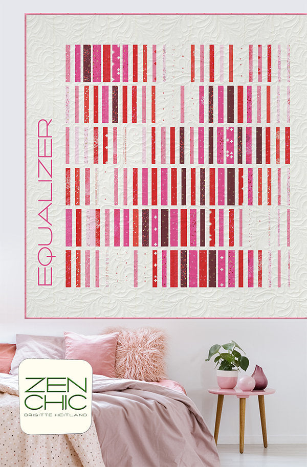 Equalizer Quilt Pattern by Zen Chic ZC-EQQP, Modern Strip Quilt Pattern - Modern Quilt Pattern - Jelly Roll Friendly Quilt Pattern