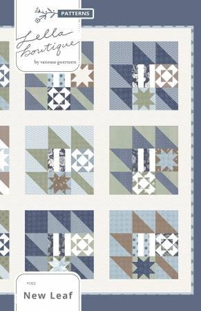New Leaf Quilt Pattern - Lella Boutique 182, Layer Cake and Fat Quarter Friendly - Throw Size Quilt Pattern