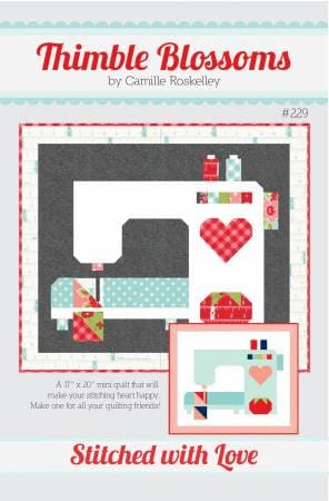 Stitched with Love Quilt Pattern - Thimble Blossoms 229, Sewing Machine Wall Quilt Pattern, Sewing Theme Mini Quilt Pattern
