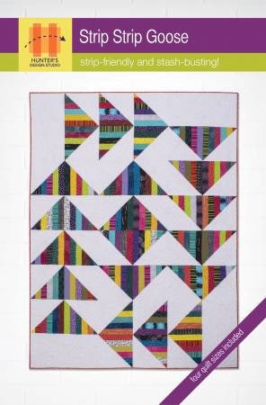 Strip Strip Goose Quilt Pattern HDS077, Jelly Roll Friendly and Stash Busting Quilt Pattern, Four Sizes Included, Flying Geese Quilt Pattern