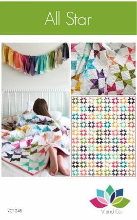 All Star Quilt Pattern - V and Co VC1248, Ombre Quilt Pattern - Modern Star Quilt Pattern