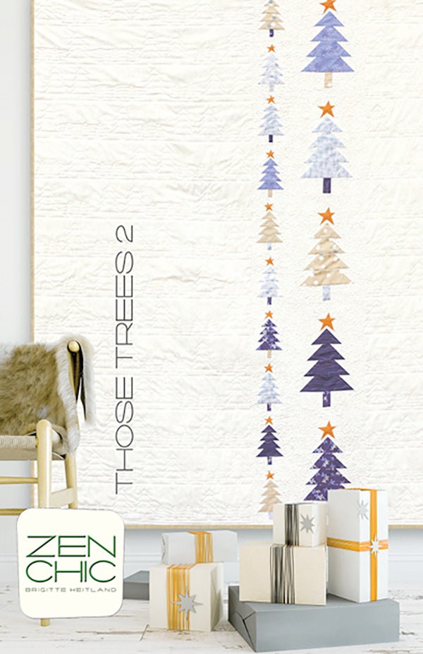 Those Trees 2 Quilt Pattern - Zen Chic TT2QP, Modern Christmas Tree Quilt Pattern - Christmas Lap Quilt Pattern