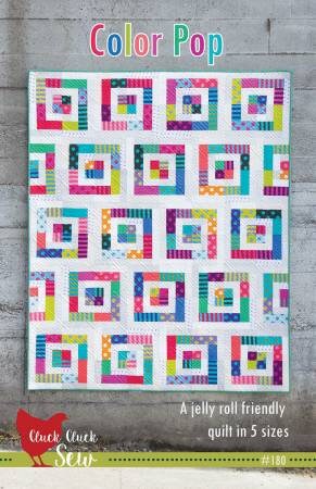 Color Pop Quilt Pattern - Cluck Cluck Sew CCS180, Jelly Roll Friendly Quilt Pattern in Five Sizes - Strip Quilt Pattern