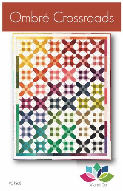 Ombre Crossroads Quilt Pattern - V and Co VC1268, Modern Quilt Pattern - Fat Quarter Friendly Quilt Pattern