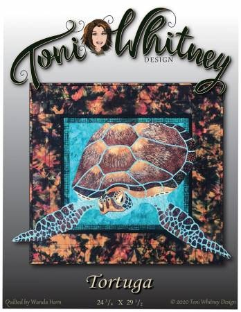 Tortuga Sea Turtle Pattern by Toni Whitney Design T037TW, Applique Quilt Pattern, Art Quilt Pattern, Raw Edge Applique Quilt Pattern
