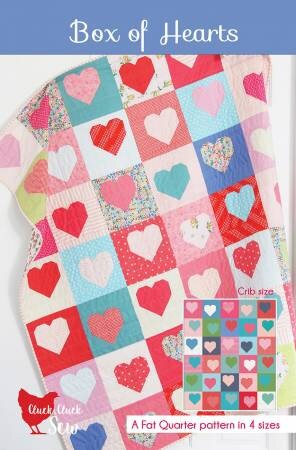 Box of Hearts Quilt Pattern - Cluck Cluck Sew CCS190, Heart Quilt Pattern in Four Sizes, Valentine Quilt Pattern, Fat Quarter Friendly Quilt