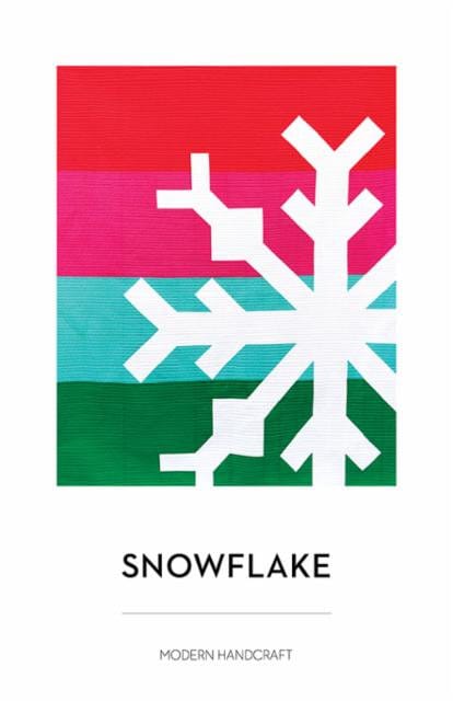 Snowflake Quilt Pattern - Modern Handcraft MH009, Modern Christmas Quilt Pattern, Scrappy Christmas Quilt Pattern