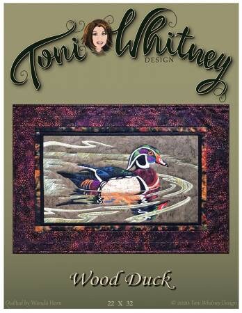 Wood Duck Pattern by Toni Whitney Design Applique Quilt Pattern WD036TW, Art Quilt Pattern, Raw Edge Applique Quilt Pattern