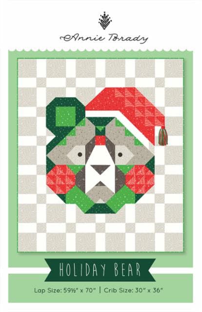 Holiday Bear Quilt Pattern - Annie Brady ABQ006, Easy Christmas Bear Quilt Pattern, Animal Themed Christmas Quilt Pattern