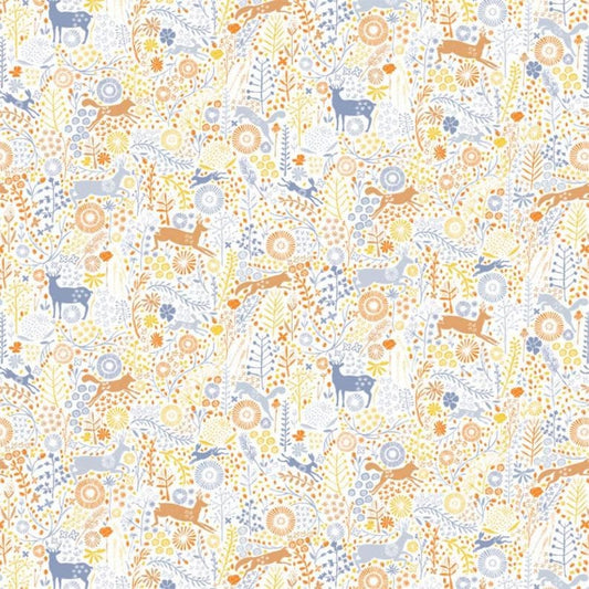 Meadow Haze Meadow Wildlife Multicolor Fabric Camelot Fabrics CA1430KK, Gender Neutral Baby Animal Fabric, Unisex Baby Fabric, By the Yard