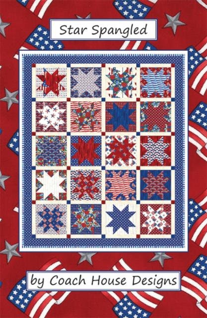 Star Spangled Quilt Pattern - Couch House Designs CHD-2013, Stars Quilt Pattern - Layer Cake Friendly Quilt Pattern