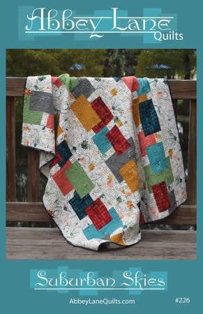 Suburban Skies Quilt Pattern - Abbey Lane Quilts ALQ226, Easy Quilt Pattern, Lap Quilt Pattern, Fat Quarter Friendly, Scrappy Quilt