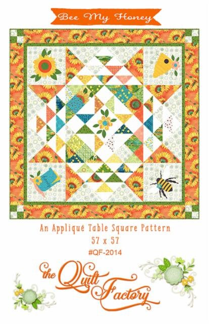 Bee My Honey Applique Quilt Pattern - The Quilt Factory QF-2014, Charm Pack Friendly Quilt Pattern, Modern Floral Applique Quilt Pattern