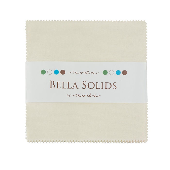 Bella Solids Ivory Charm Pack - Moda 9900PP-60, 42 - 5" Fabric Squares - Ivory Pre-Cut 5 Inch Squares, Ivory Charm Pack