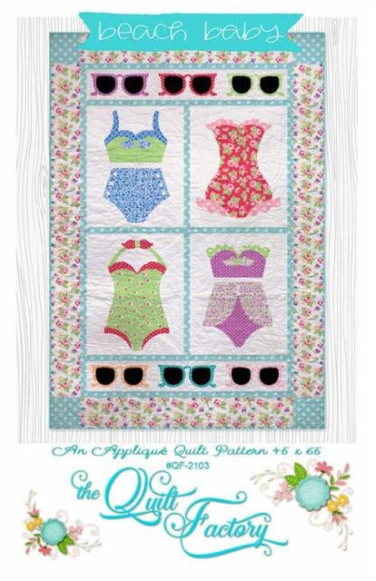 Beach Baby Applique Quilt Pattern - The Quilt Factory QF-2103, Scrap Friendly Beach Themed Applique Quilt Pattern