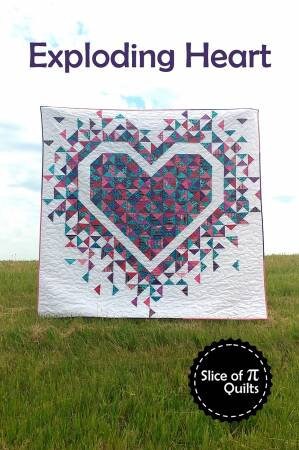 Exploding Heart Quilt Pattern - Slice of Pi Quilts SPQ332, Heart Quilt Pattern, Fat Quarter Friendly Quilt Pattern, Valentine Quilt Pattern