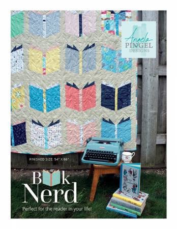 Book Nerd Quilt Pattern, Angela Pingel Designs APBN105, Fat Quarter Friendly Quilt Pattern, Book Themed Quilt Pattern