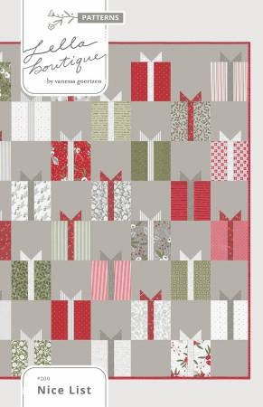 Nice List Quilt Pattern - Lella Boutique 200, Christmas Presents Quilt Pattern, Layer Cake Friendly Christmas Quilt Pattern