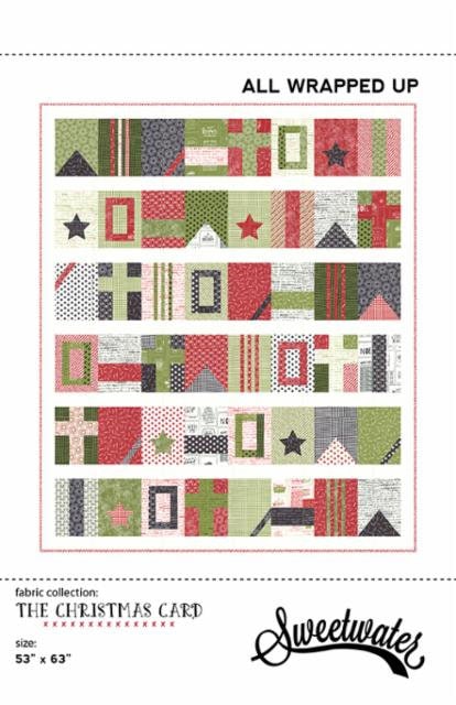 All Wrapped Up Quilt Pattern - Sweetwater 276, Fat Eighth Scrap Friendly Christmas Presents Quilt Pattern, Christmas Sampler Quilt Pattern