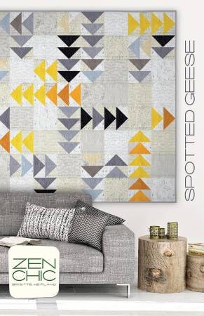 Spotted Geese Quilt Pattern - Zen Chic ZC-SGQP, Flying Geese Quilt Pattern, Modern Quilt Pattern, Layer Cake Friendly Quilt Pattern