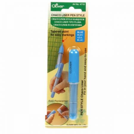 Clover Pen Style Chaco Liner Blue 4710CV, Quilting and Sewing Marker Tool, Fabric Marking Tool, Fine Line Chalk Marker Pen